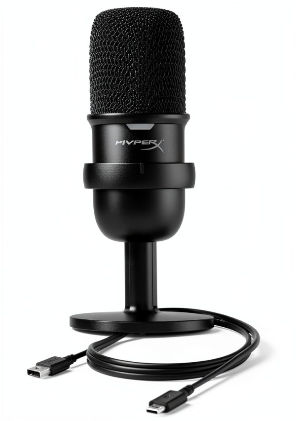 HyperX SoloCast USB Condenser Gaming Microphone Black White-12