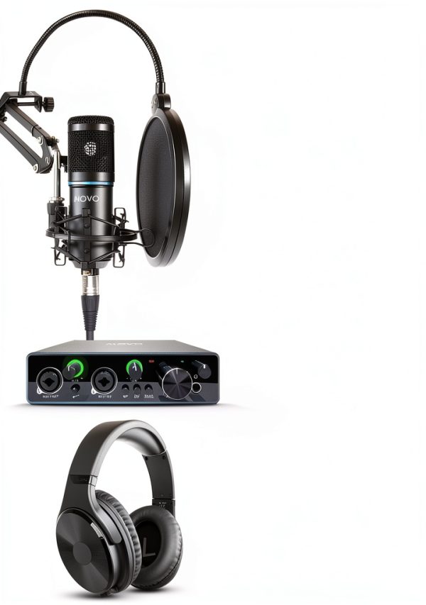 Movo PodKit2AH Podcast Bundle Dual Interface Pro Mics-3