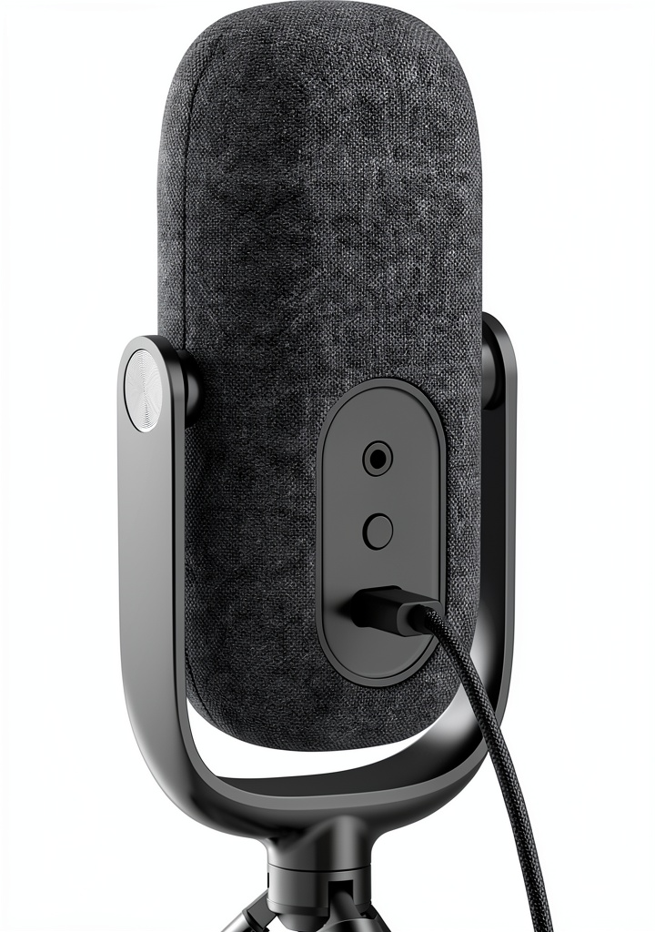 JLab Epic Talk USB Microphone with connected cables on a desk