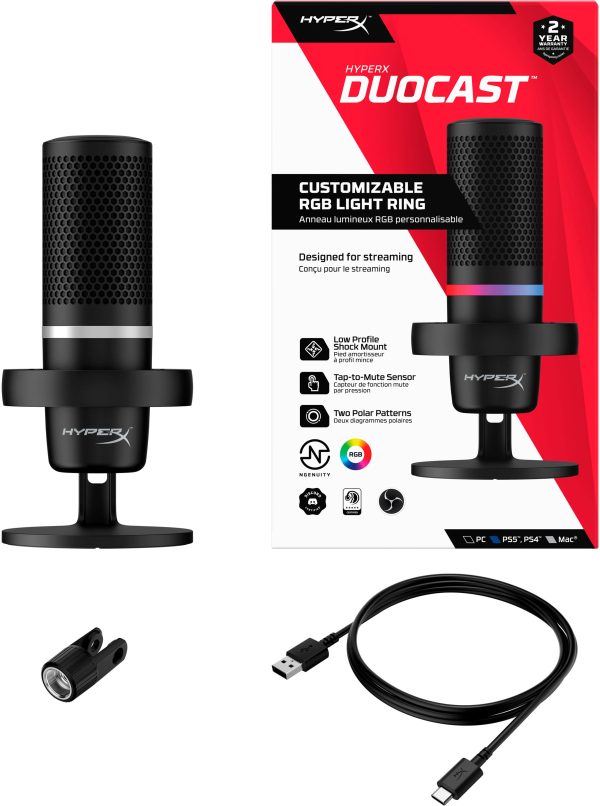 HyperX DuoCast USB Microphone RGB Gaming Streaming-7