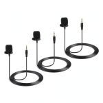 Lavalier Microphone 3 Pack Unidirectional Clip On Lapel Mic-0