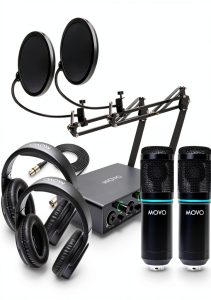 Movo PodKit2AH Podcast Bundle Dual Interface Pro Mics-0