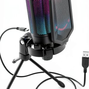 FIFINE A6V RGB USB Microphone for Gaming Streaming-0