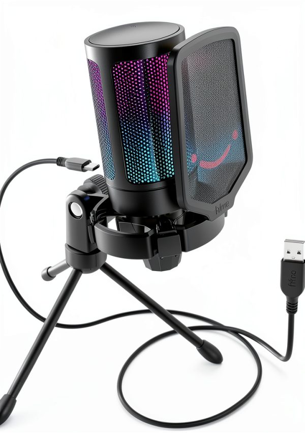 FIFINE A6V RGB USB Microphone for Gaming Streaming-0