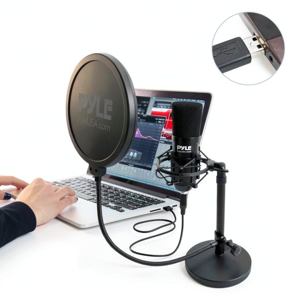 Pyle USB Microphone Podcast Recording Kit Plug and Play-2