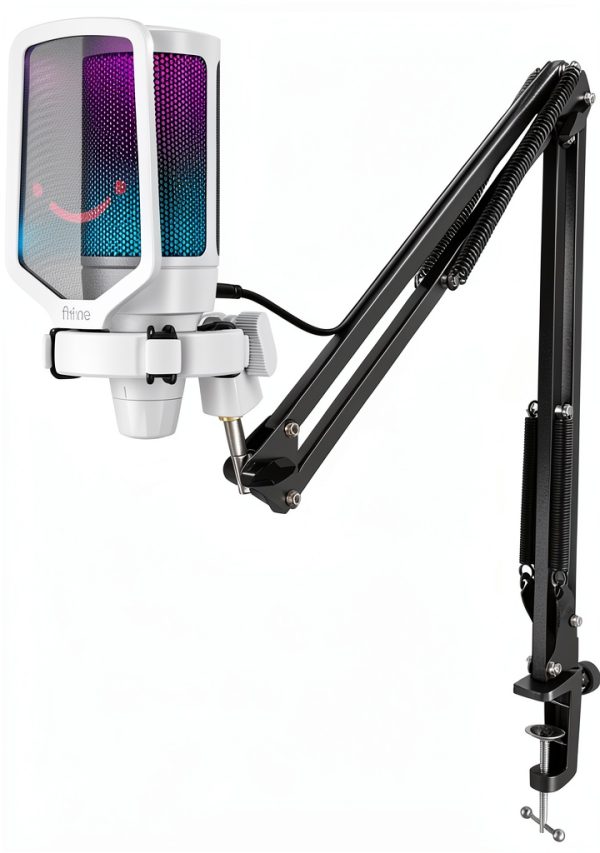 FIFINE A6TW RGB USB Microphone for Streaming Gaming-0
