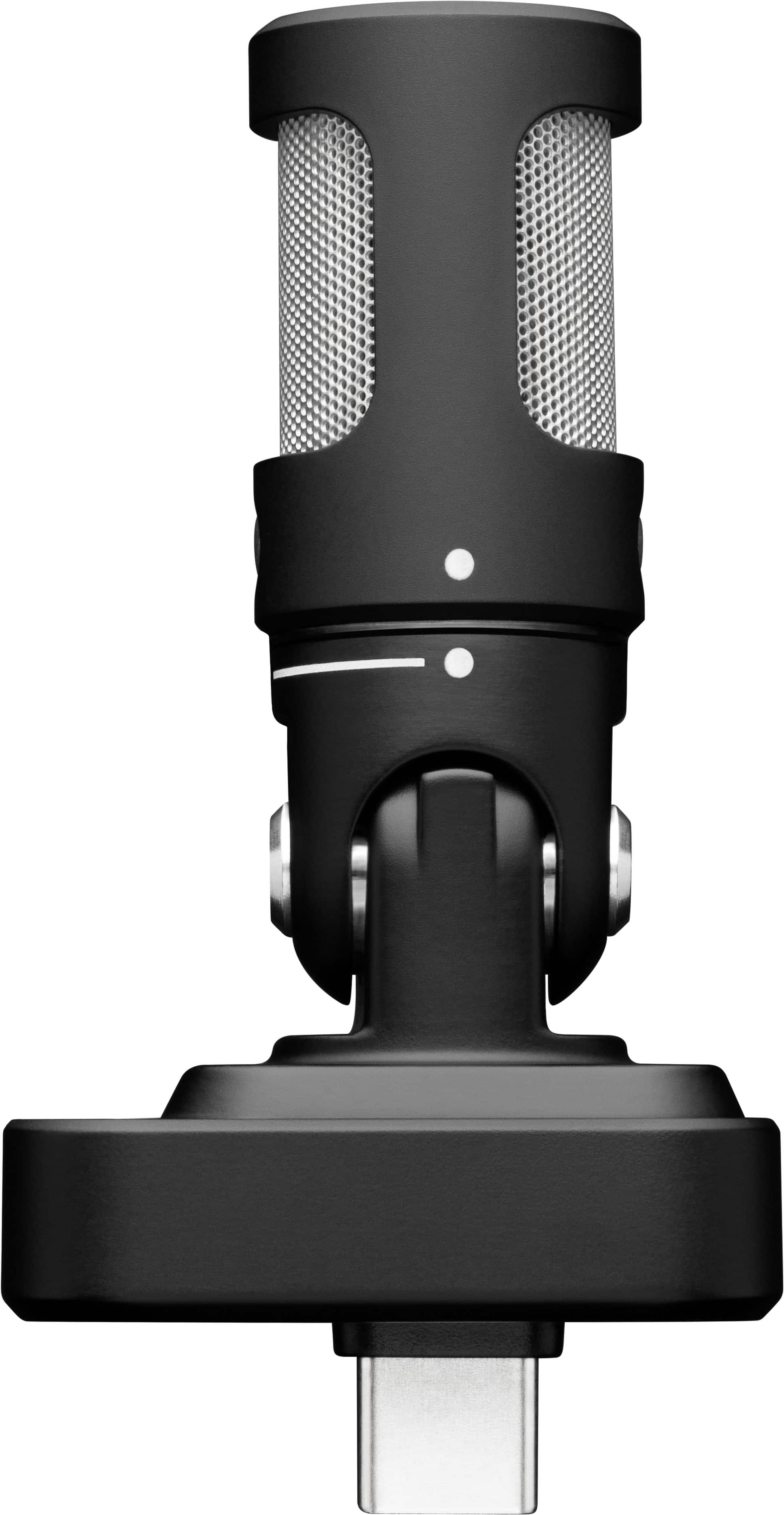 Shure MV88 USB-C microphone connected to a smartphone