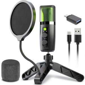 RGB Wired Microphone USB Plug Play AI Noise Filtering-0