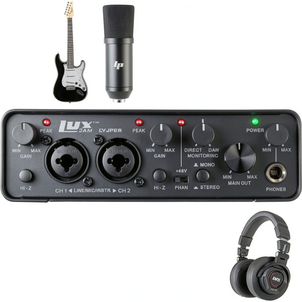 LyxJam USB Audio Interface Condenser Mic Recording Bundle-4