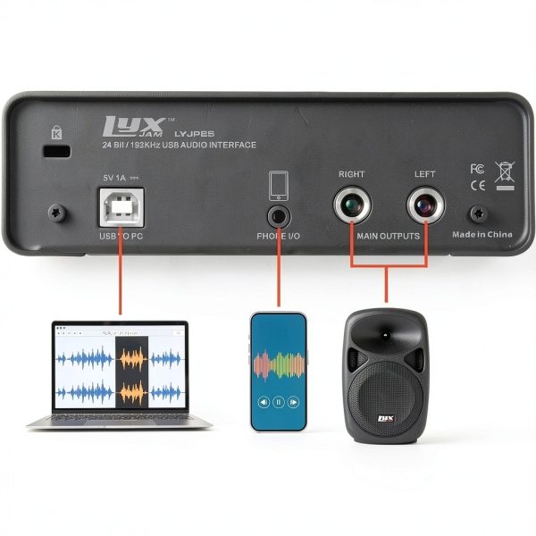 LyxJam USB Audio Interface Condenser Mic Recording Bundle-5