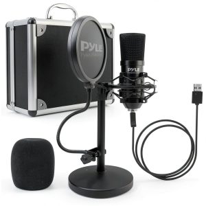 Pyle USB Microphone Podcast Recording Kit Plug and Play-0