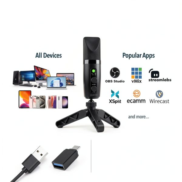 RGB Wired Microphone USB Plug Play AI Noise Filtering-4