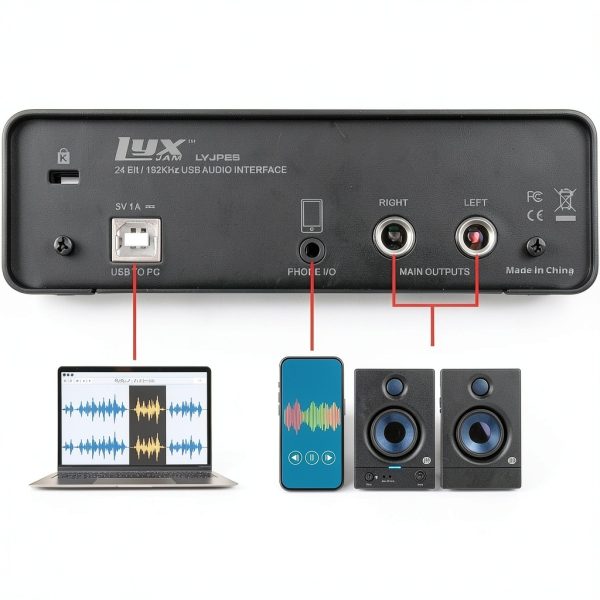 LyxJam USB Audio Interface Studio Bundle Recording Mic-2