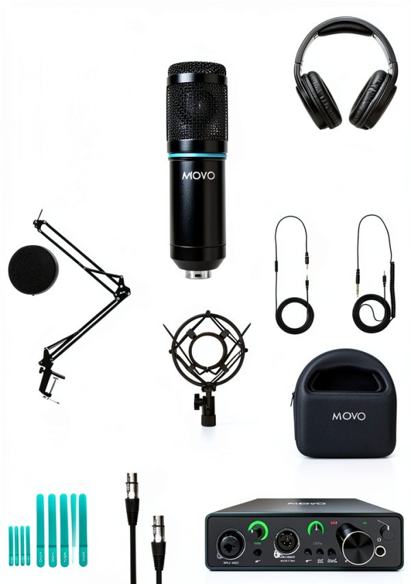 Movo PodKit2AH Podcast Bundle Dual Interface Pro Mics-7